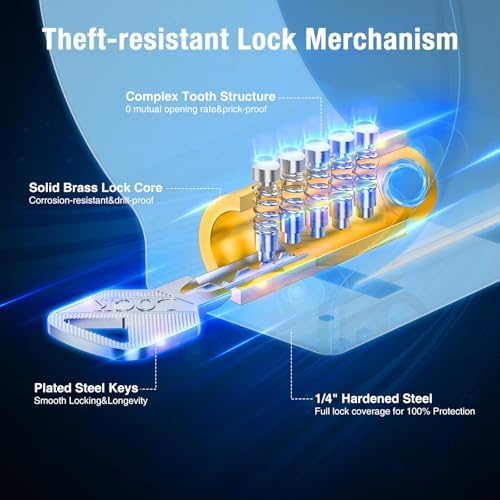 CRESTWAVE Trailer Coupler Lock for 2", 2‑5/16", Anti‑Theft Tongue Lock