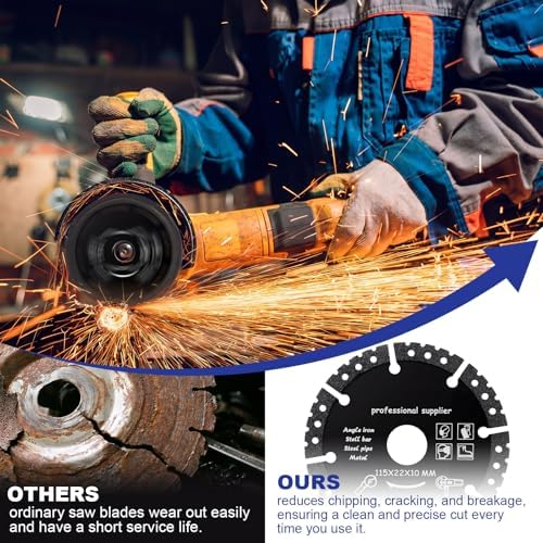 20 Pcs 4.5" Diamond Saw Blades Bulk Diamond Cutting Wheel for Angle Grinder 4 1/2'' Multi Purpose Heavy Duty Angle Grinder Discs for Cutting Metal Tile Rebar Steel Marble, 7/8'' Arbor(Black Style)