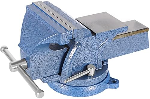 6-Inch Heavy Duty Bench Vises Tool with Swivel Base, Metal Milling with Locking 360-Degree Swivel Anvil