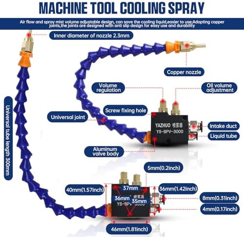 CNCTOPBAOS YS-BPV-3000 3L Oil Mist Sprayer Coolant Lubrication Spray System