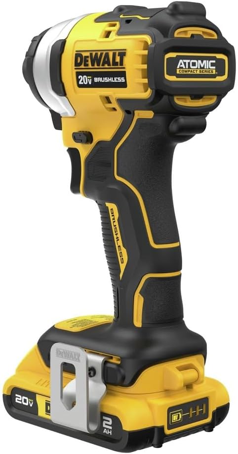 DEWALT DCF809D1R 20V MAX ATOMIC Lithium-Ion Brushless 1/4 in. Cordless Impact Driver Kit (2 Ah) (Renewed)