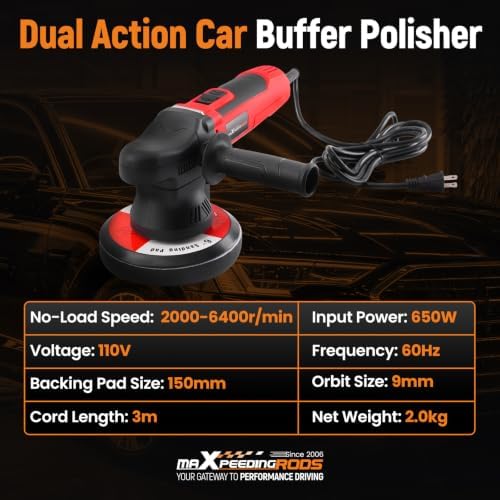 maXpeedingrods 6 Inch Dual Action Car Buffer Polisher
