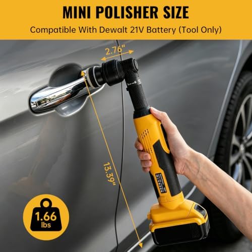 Cordless Mini RO/DA Car Polisher,DeWalt 21V Compatible, Tool Only