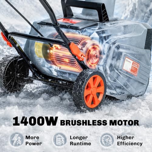 Outsunny 40V 18" Cordless Snow Blower with PU Auger, 1400W Brushless Motor