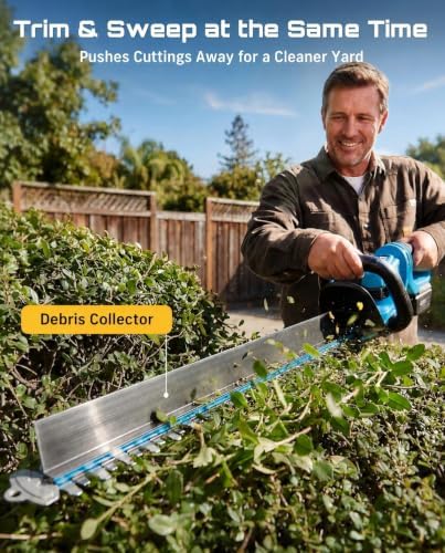 SEESII 22" Hedge Trimmer Cordless, 20V Electric Bush Trimmer, 2 Batteries