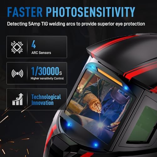 ANDELI Auto Darkening Welding Helmet with 2 Lights, Digital Display Control