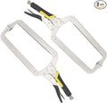 2 Pack 18 Inch C Clamp Locking Pliers with Swivel Pads, 18 Inch Heavy Duty C Clamp Welding Pliers for Woodworking and Home Improvement