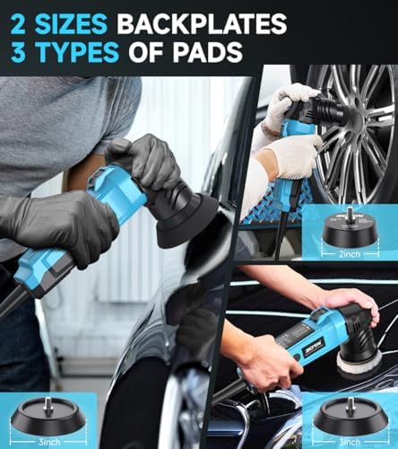 ZOTA 3 inch Polisher, 2" Mini Buffer with 8mm Random Dual Action Polisher,13.1ft(4m) Extended Power Cord for Quiet & Smooth Small Buffer Polisher.