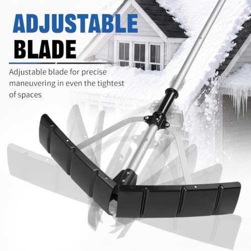 Outvita Foldable 21.3FT Snow Roof Rake, 27.5 in Blade, Black