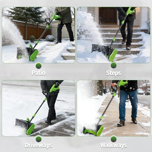 21V Cordless Snow Shovel with Battery, Electric Snow Blower Cordless