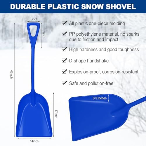Frienda 3 Pcs Plastic Snow Shovel Large Scoop Shovel, Multicolor