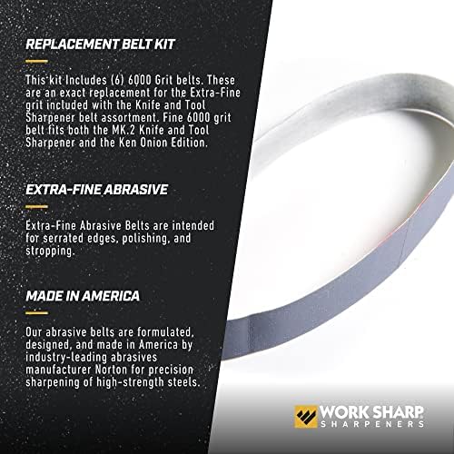 Work Sharp Knife & Tool Sharpener 6000 Grit Fine Replacement Belt Kit WSSA0002705 Purple