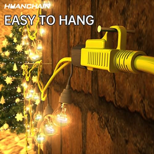 HUANCHAIN Indoor Outdoor Yellow Extension Cord 50 FT Waterproof 16/3 Gauge