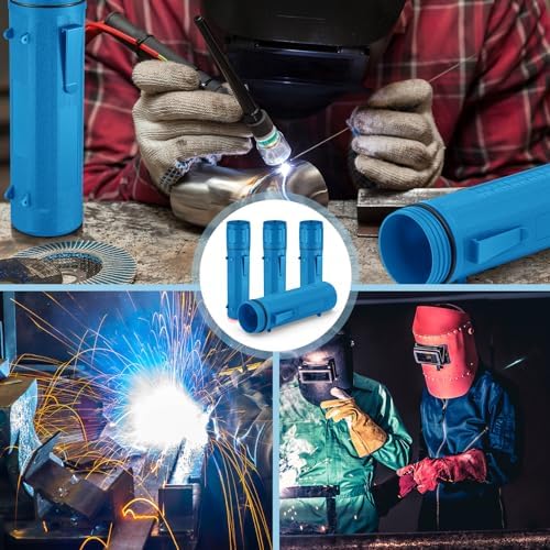 Zonon 4 Pcs Welding Rod Storage Tube 14 Inch Tig Rod Holder, Blue