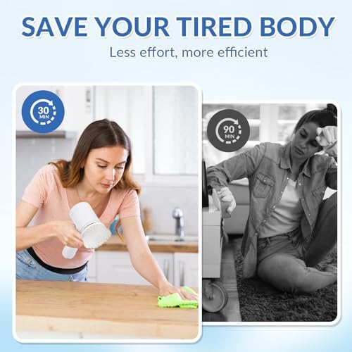 Electric Spin Scrubber, Bathroom Shower Scrubber, Rechargeable Cleaning Brush with 4 Brush Heads for Wall, Floor, Tile (2)