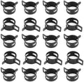 20pcs 1.26" ID Constant Tension Band Hose Clamps, 32mm Spring Band Type Action Hose Clamp Manganese Steel Fuel Line Clamp Low Pressure Air Clip Clamp for Fuel Hose Line Water Pipe Air Tube black
