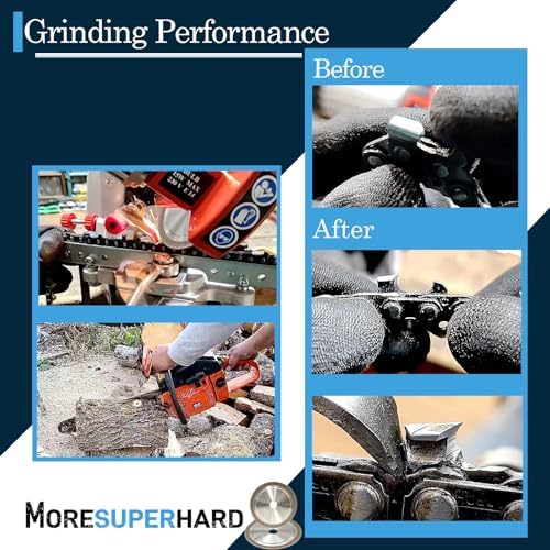 CBN Chainsaw Grinding Wheel, 5-3/4" Diameter, 1/8" Thick, 7/8" Arbor, 80 Grit, Fits 3/8" and .325 Pitch Steel Chains(1/8" Thick)