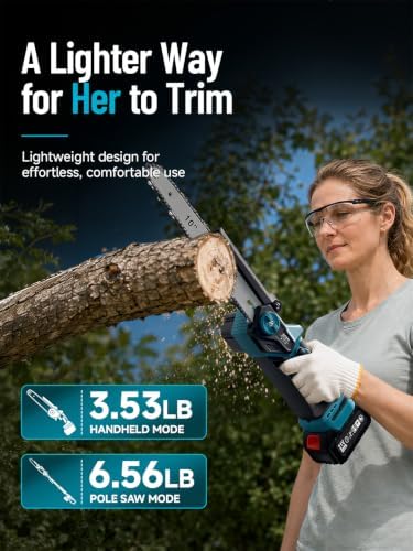 2-in-1 10 Inch Electric Pole Saw & Mini Chainsaw for Tree Trimming