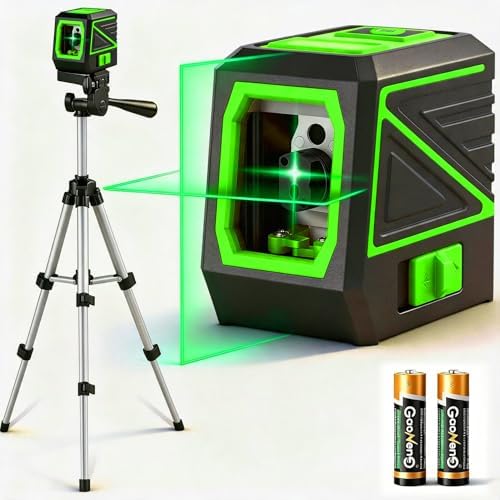 Laser Level with Tripod, 100Ft Green Cross Line Rotary Laser Tool