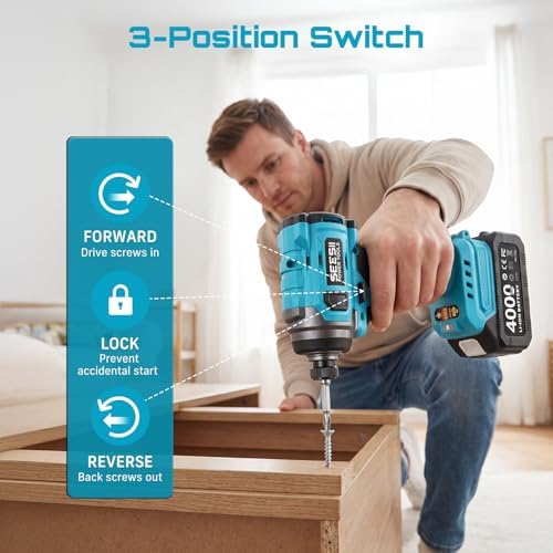 SEESII Cordless Drill & Impact Driver Combo Kit for DIY Home