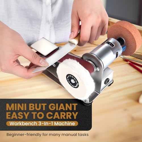 Mini Belt Sander, 15 Degree Belt Grinder,7 Speed Knife Sharpener