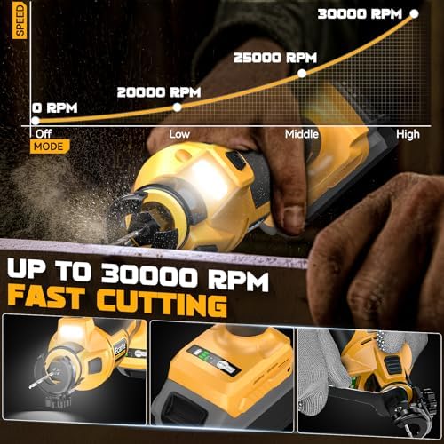 Ecarke Cordless Drywall Cutting Tool Compatible with DeWALT Battery: Ecarke Up to 30000 RPM Brushless Router 20v Saw with 3 Speed Adjustable,Drywall Rotary Tool for Sheetrock,Wood,Plywood(Tool Only)