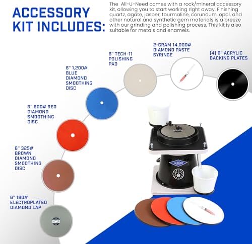 Hi-Tech Diamond 6" All-U-Need Lapidary Machine, Rock Polishing Kit