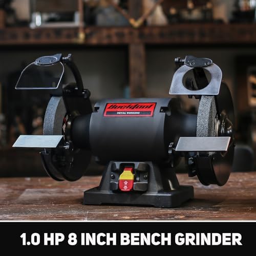 BUCKTOOL 8" 1HP High Speed Bench Grinder,High Precision Wobble Free Wheel