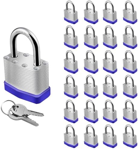 Laminated Steel Key Padlocks 1-9/16" 40mm Wide Body 25PCS Locks Keyed Alike