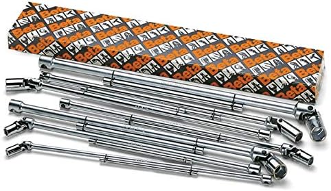 Beta 952/S7 Set of 7 Sliding T-Handle Wrenches, 6-Point Swivel Socket, Metric 8mm-19 mm | 6-Point| Up to 90° Static Swivel and 50° Rotating Swivel for Access in Tight Spaces
