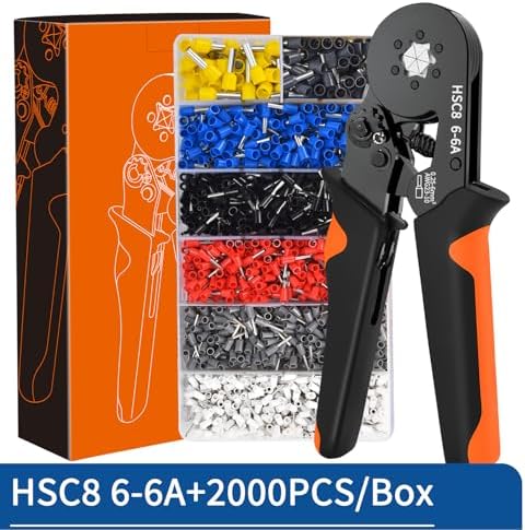 Crimping Terminal,Multiple Crimping Pliers HSC86-4/6 Combination,Electrical Equipment Connector,Wire Connection Terminal(HSC8 6-6A 2000PCS)