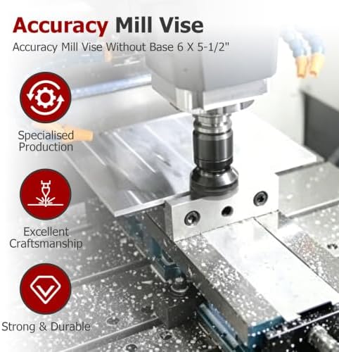 findmall Accuracy Mill Vise Without Base 6 X 5-1/2" for Milling Shaping and Drilling Machines