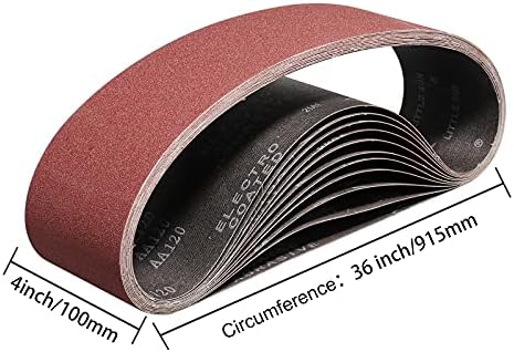 4x36 Inch Sanding Belts 120 Grit 5 Pack for Belt Sander