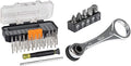 Klein Tools 32717 Precision Screwdriver Set with Case & 65200 Ratchet Set, 5-Piece Mini Ratchet Set with Phillips, Slotted, and Adapter for Other Socket Sizes, For Tight Spaces
