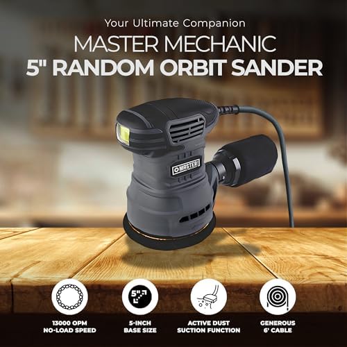 Master Mechanic S1B-JM-17 Random Orbit Sander, 2.5-AMP Motor, 5-in. - Quantity 1