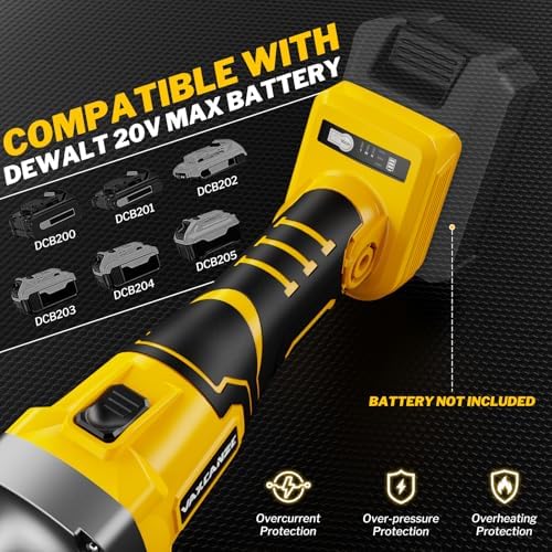 1100W Brushless Braking Die Grinder Compatible with Dewalt Battery, 3 Level Variable Speed Up to 26000RPM, 1/4" Precision Drill Chuck for Grinding, Polishing, Drilling (Batteries Not Included)