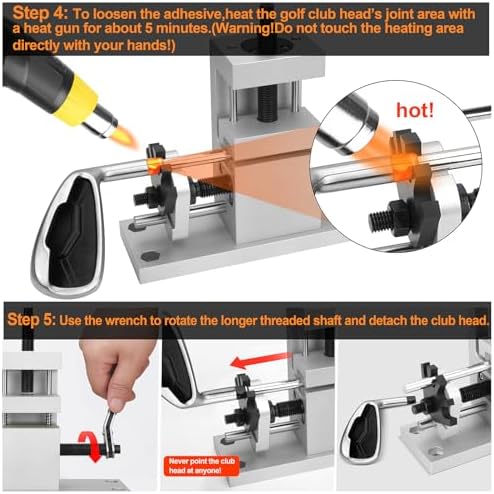 ArlinaL Golf Clubhead Removal Tool, Golf Club Vise Clamp, Golf Grip Removal Tool Shaft Puller