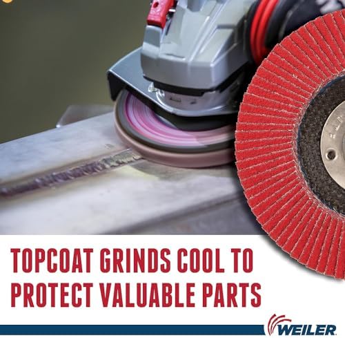 Weiler 50106 Saber Tooth 5/8"-11 Arbor 4-1/2" Diameter 60 Grit Ceramic Phenolic Backing Angled Abrasive Flap Disc (Pack of 10)