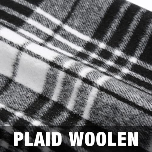 IDEALSANXUN Plaid Skirts for Women Fall Winter Knee Length Pencil Wool Skirt with Slit