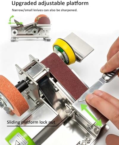 Mini Belt Sander, Multi-purpose Electric Sharpener With 15° Adjustable Professional Sharpening Platform And 7 Speed Settings, Ideal For Grinding And Polishing Metal, Wood, Jewelry And Leather