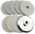 SHDIATOOL 4-Inch Diamond Wet Polishing Pads Set with Aluminum Backer