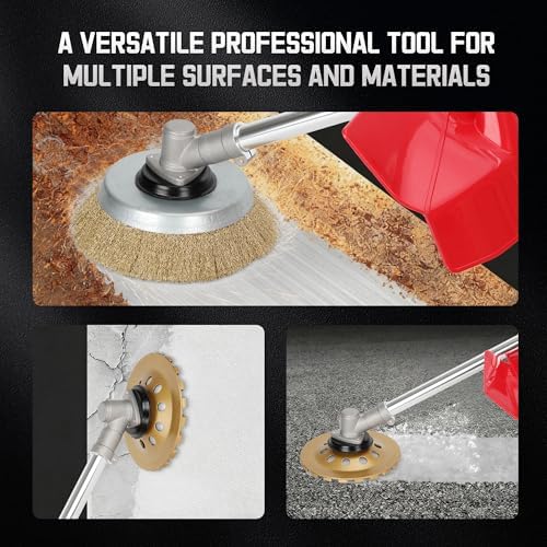 Electric Concrete Grinder Machine & Polisher, 6-Speed 110V Heavy Duty Floor Grinder for Concrete, Cement & Wall Grinding, Rust & Coating Removal, 180mm Diamond Disc & 200mm Wire Brush