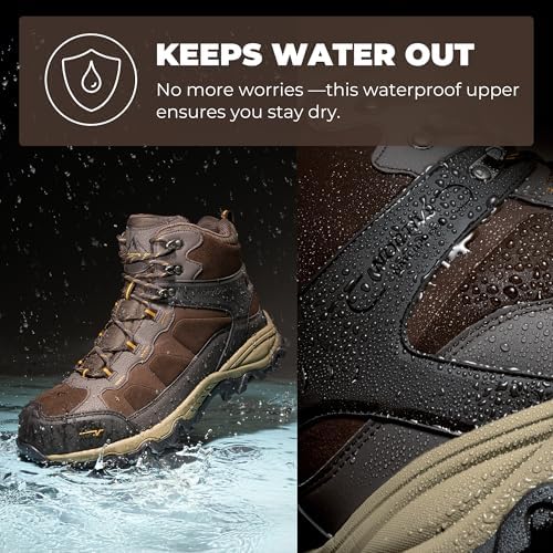 NORTIV 8 Men's Waterproof Steel Toe Work Boots