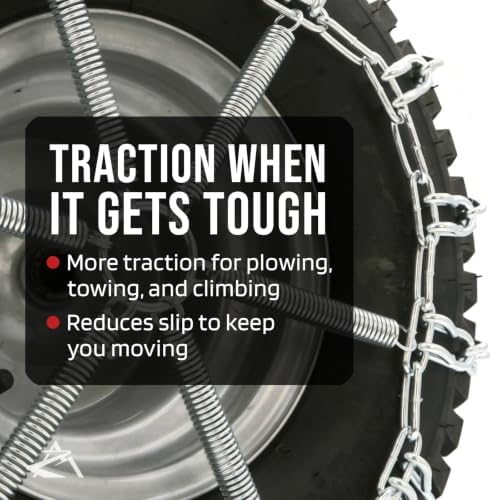 The ROP Shop Pair of 2 Link Tire Chains & Tensioners 20x8x8