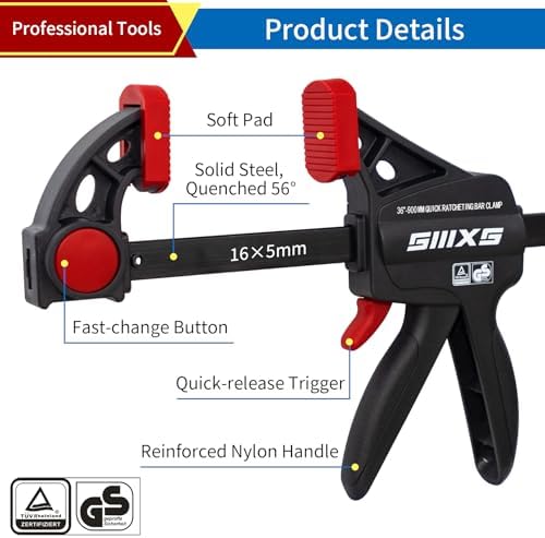 4-Pack 36" Bar Clamps for Woodworking Set with GS Certificate