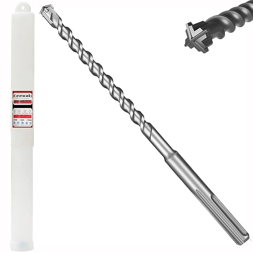 5/8" x 13" SDS Max Cross-Tip Rotary Hammer Drill Bit – Upgraded Heat-Treated Carbide Head, Extended Length 340mm for Longer Working Depth, Concrete Drill Bit for Masonry, Brick & Stone