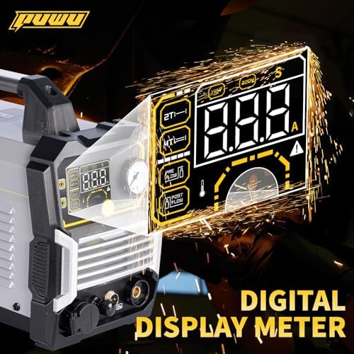 Plasma Cutter 55Amp High Frequency Non-Touch Pilot Arc,Digital Display IGBT Inverter 110/220V Dual Voltage Blowback Plasma Cutting Machine,2T/4T，5/8” Clean Cutting Thickness，PA/PT Adjustable