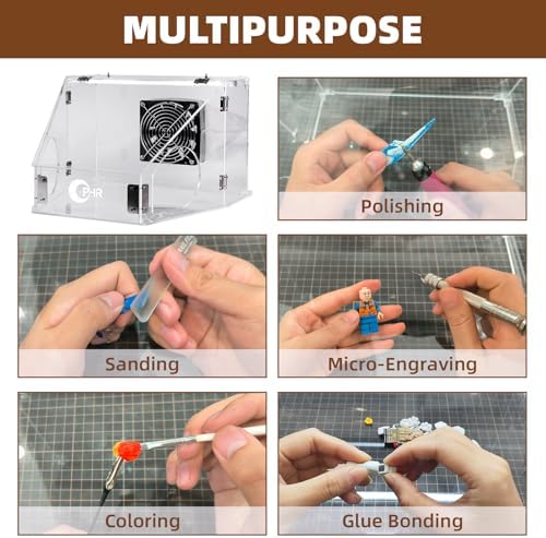 OPHIR Acrylic Polishing Dust Box with LED Light & 20W Fan