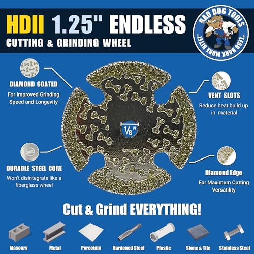 Bad Dog Tools 1.25" Endless HDII Multipurpose Cut/Grind Diamond Wheel