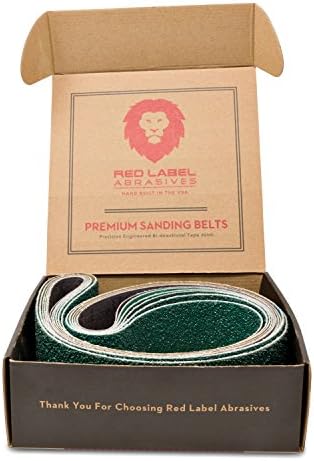 Red Label Abrasives 2 X 42 Inch Knife Sharpening Zirconia Sanding Belts - Coarse Grits - 6 Pack Assortment for Knife Making, Sharpening, Metalworking, and Woodworking